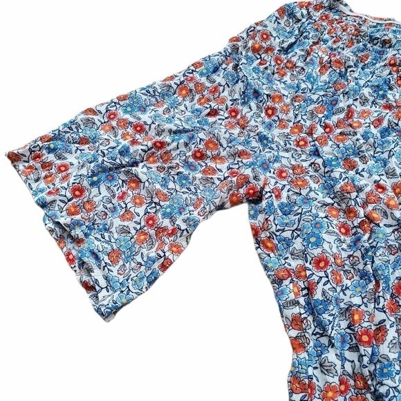 Democracy cold shoulder floral peasant blouse. - Picture 3 of 6